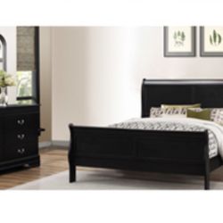 Modern Queen Size Black Complete Bedroom Set