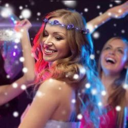 7 Pieces Xmas Festival Party Glowing Crown Flower Headband LED Lights Up Wreath Hairband