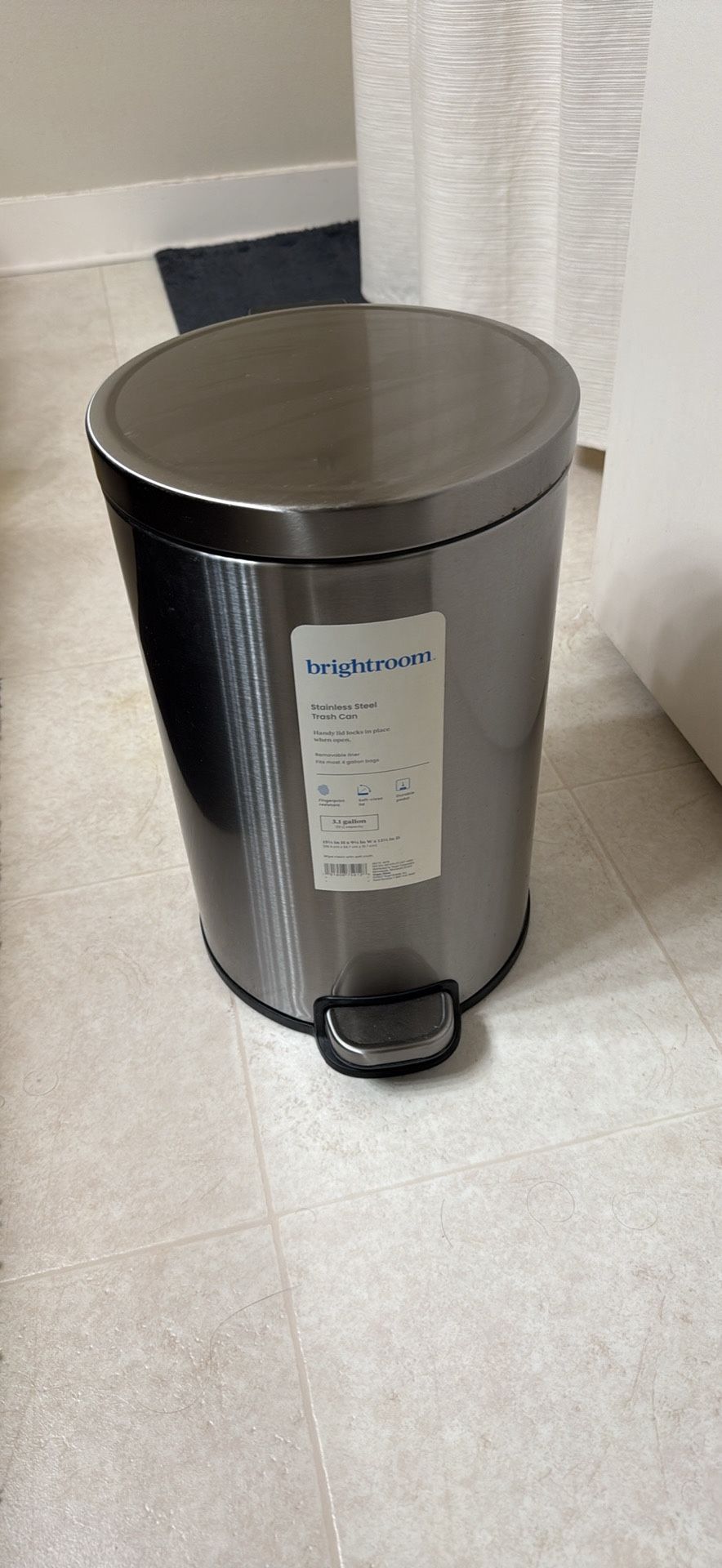 Stainless steel trash can