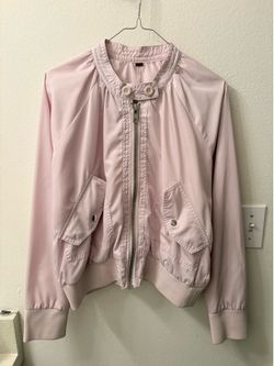 Light Pink Free People Bomber Jacket