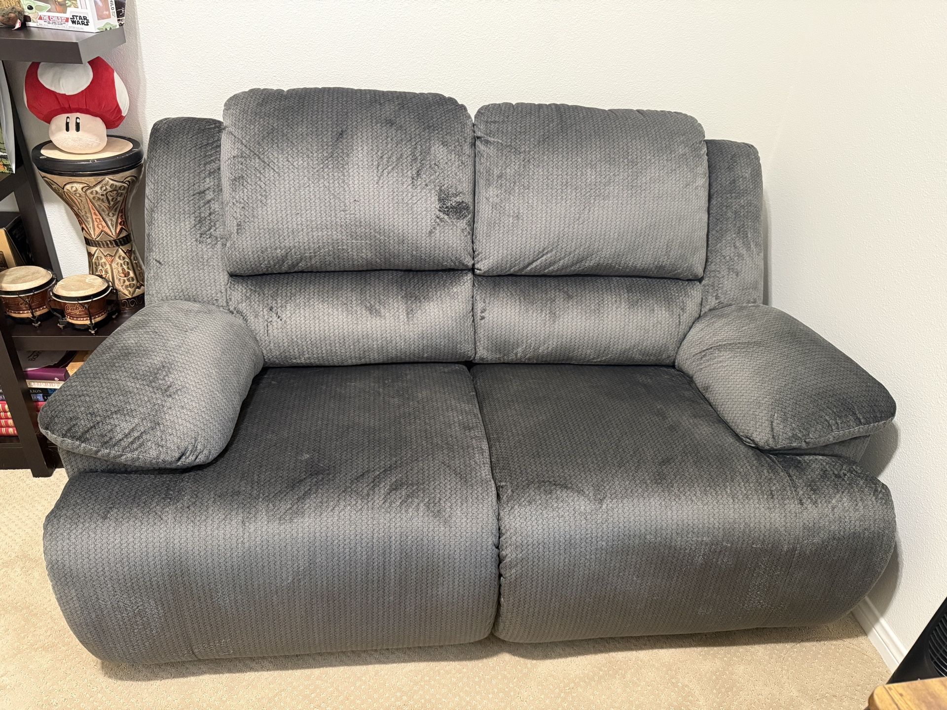 Like New Gray Reclinable Couch 