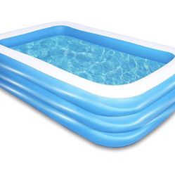 AsterOutdoor Inflatable Swimming Pool 103"x 69"x 24" Thickened, Full-Sized Above Ground Kiddle Family Lounge Pool for Adult, Kids, Toddlers, Blow Up f