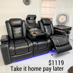 "Cinema Pleasure in Your Home: LED Power Reclining Sofa on Sale Now!"