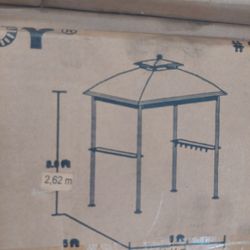 Gazebo Sunjoy 5ft X8  Grill Gazebo Sunjoy 5ft X8 Ft Brown Metal Rectangle Grill Gazebo 