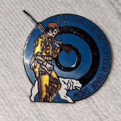 19th Annual Rifle Shooting Hunting Outdoor Trade SHOT Show Lapel Hat Sport Pin 1997 Turquoise Pre-owned