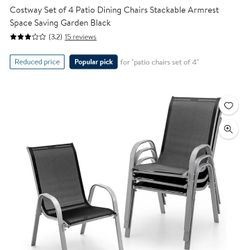 Set Of 4 Dining Chairs Stackable New $120 