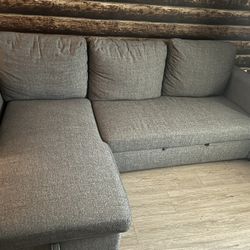 Gray Sleeper Sofa with Storage