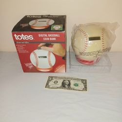 Electronic baseball Bank with LED display and coin counter