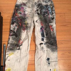 Acne Studios Splash Paint denim