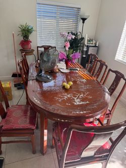 Redwood dining table set