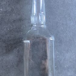 Small Vintage Whiskey Clear Clean Bottle Ready For Project 