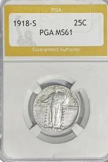 1918-S Standing Liberty Quarter PGA MS61