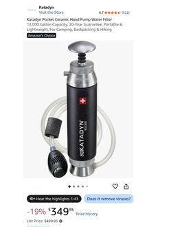 Pocket hand water filter