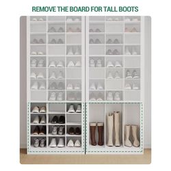 😀 Shoe Storage Cabinet, 36 Pairs Free Standing Closet Organizer, 9 inch Widened Cell Wood Shoe Organizer, 12 Tiers Vertical Space Saving Shoe Rack fo