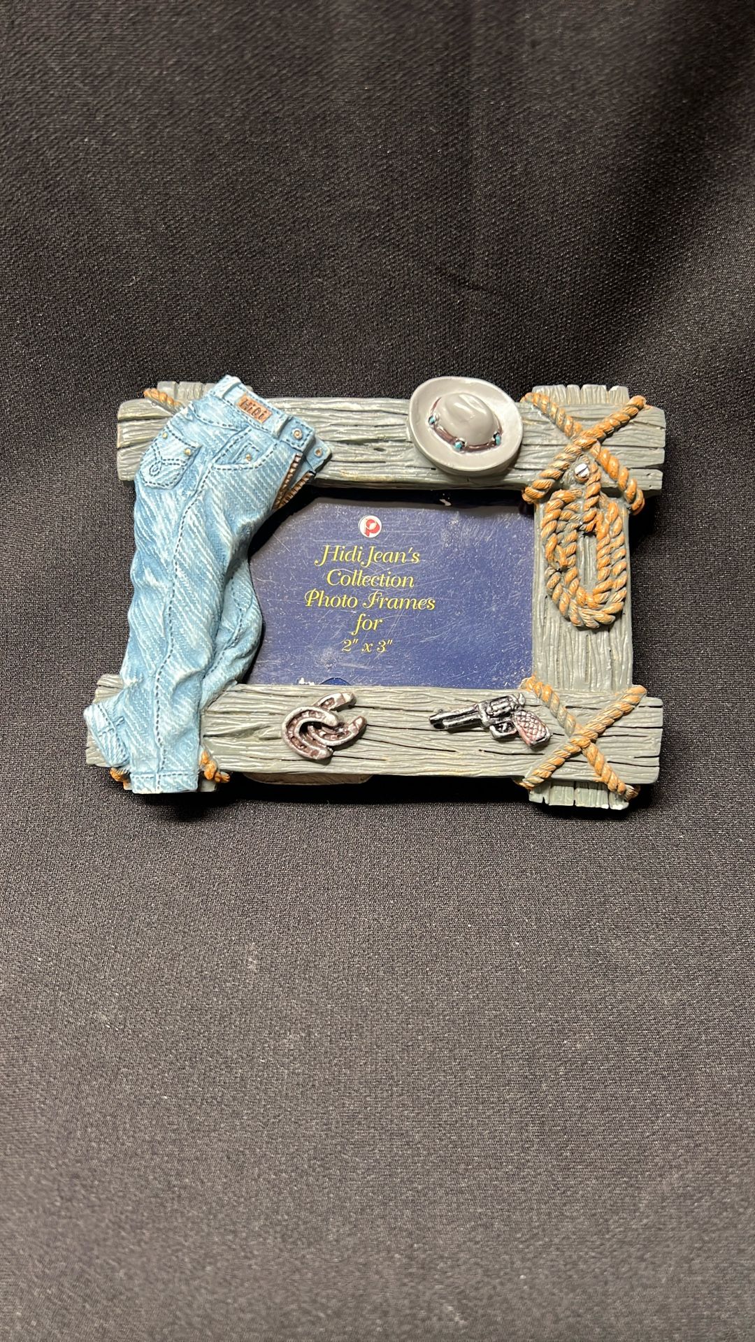 Western Cowboy Mini Picture Frame – Hidi Jean’s Collection, Rope, Hat & Jeans Design
