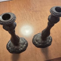 Two Silverplated Candlestick Holders