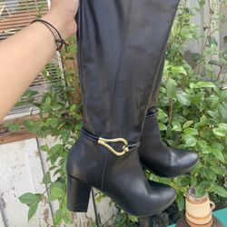 Knee High Black Boots Size 8.5