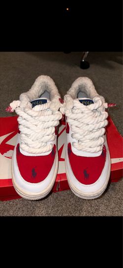 Custom polo air force 1’s size 7Y