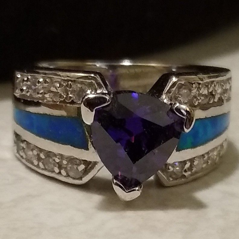 Just Beautiful ππ Amethyst Fire Opal Ring π SIZE 5! ππ₯