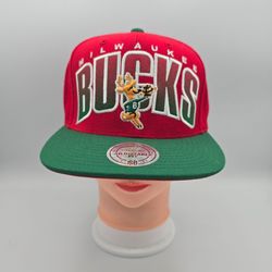 NWOT Mitchell & Ness Hardwood Classics Milwaukee Bucks Adjustable Snapback Hat