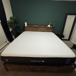 King Size Nectar Premier Mattress With Storage Bed Frame & Bedside Tables