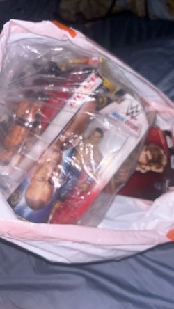 FILLED BAG OF WRESTLING TOYS