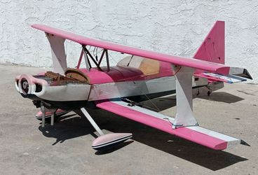 Vintage big rc biplane 72" Wingspan w/ gas engine rc airplane