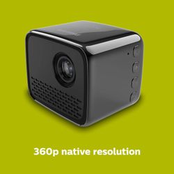 Philips PicoPix Nano ( PPX120 ) Pico Projector , LED DLP , Wi - Fi , up to 60 Inch Display - Ceramic Black