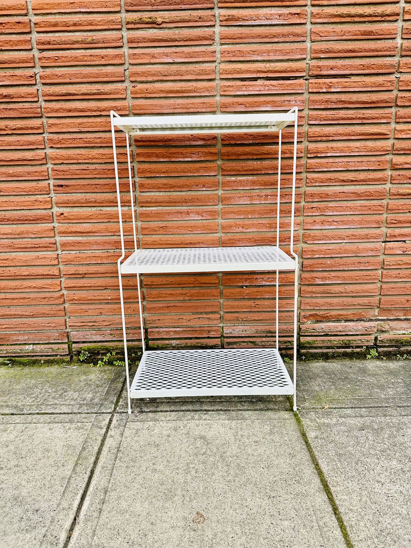 Vintage Cream 3 Shelf Plant Stand Bookcase
