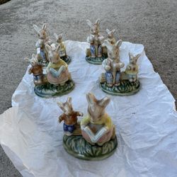 Brand New Enseco 5 Piece Rabbit Figurines