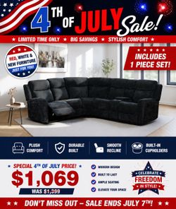 4TH OF JULY SALE🚨 black sectional