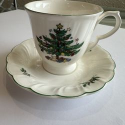Nikko Christmas Cups & Saucers - 2 Sets of 8