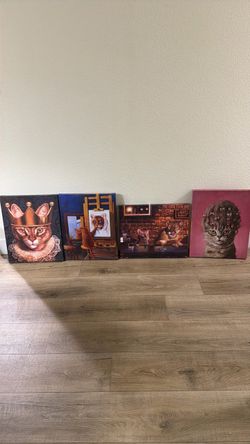 Cat canvas paintings