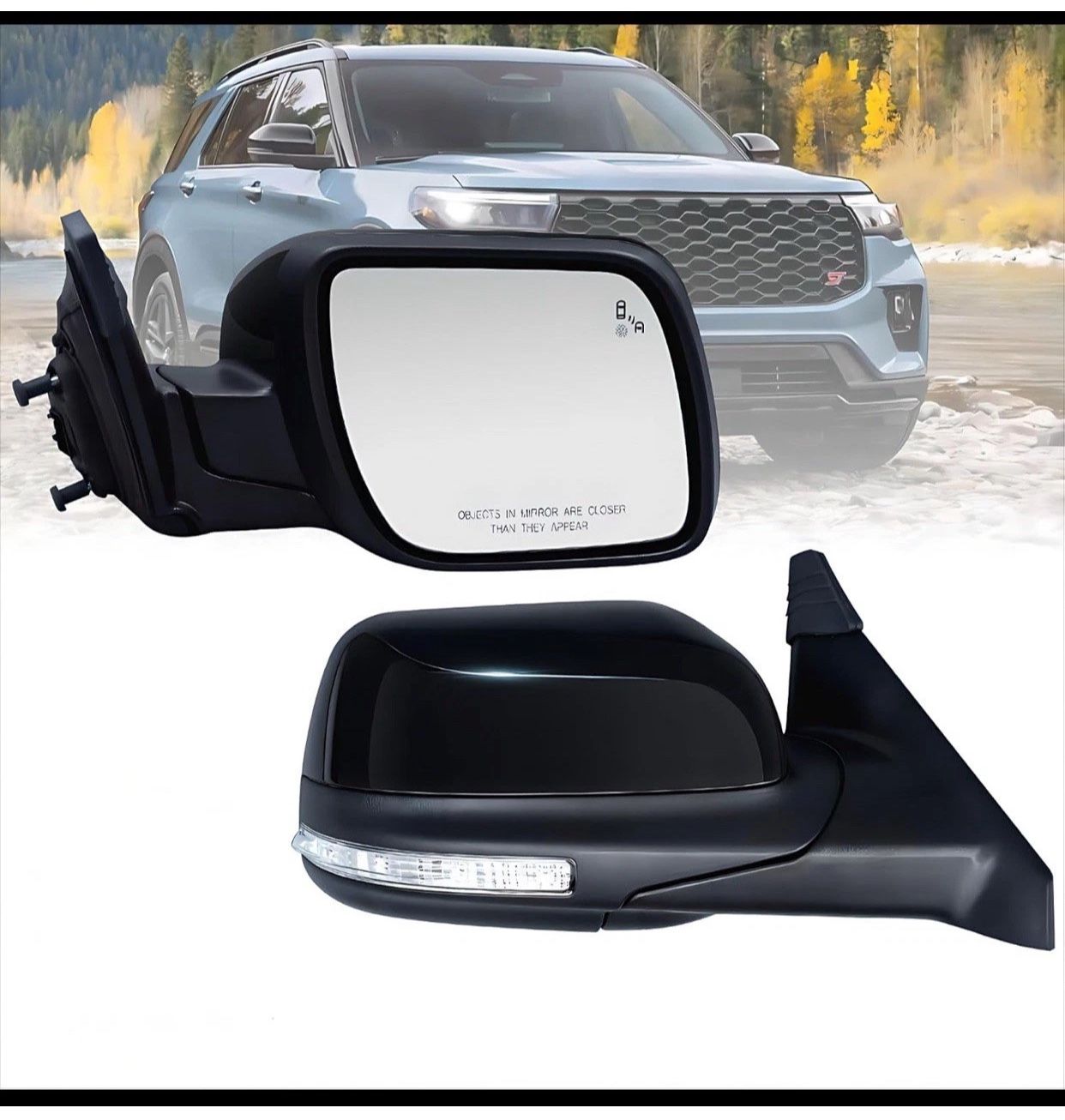 Driver Side Mirror Ford Explorer 2011-2019 with Blind Spot Light Turn Signal Lig
