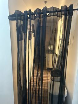 2 Sheer Black Curtains