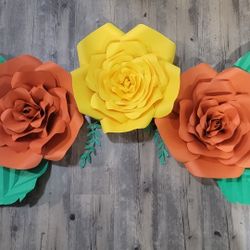 Orange Yellow Paper Flowers 