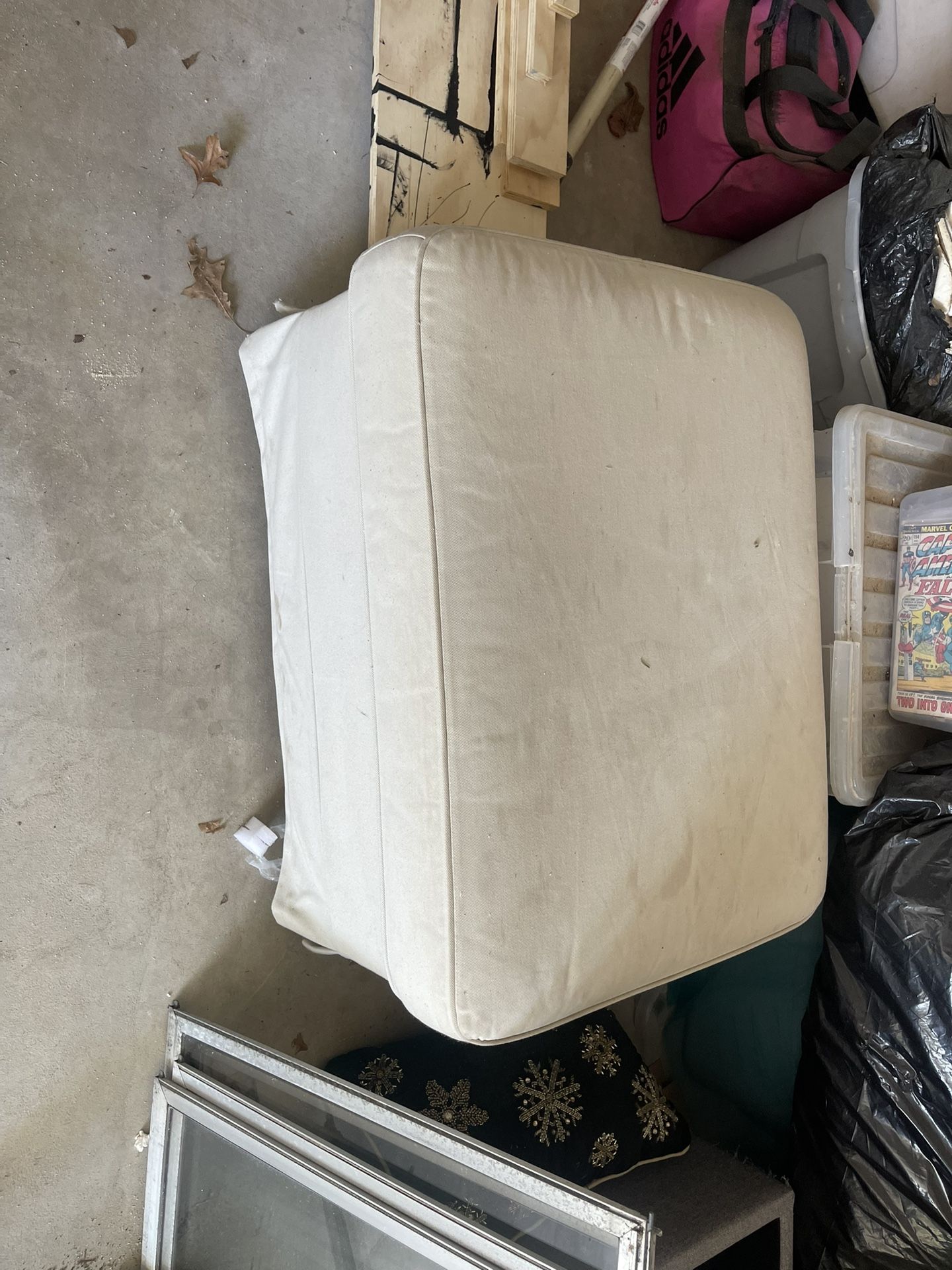 Ottoman Beige With Storage Inside FREE