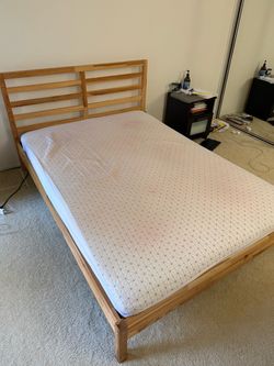 ikea queen bed frame + mattress
