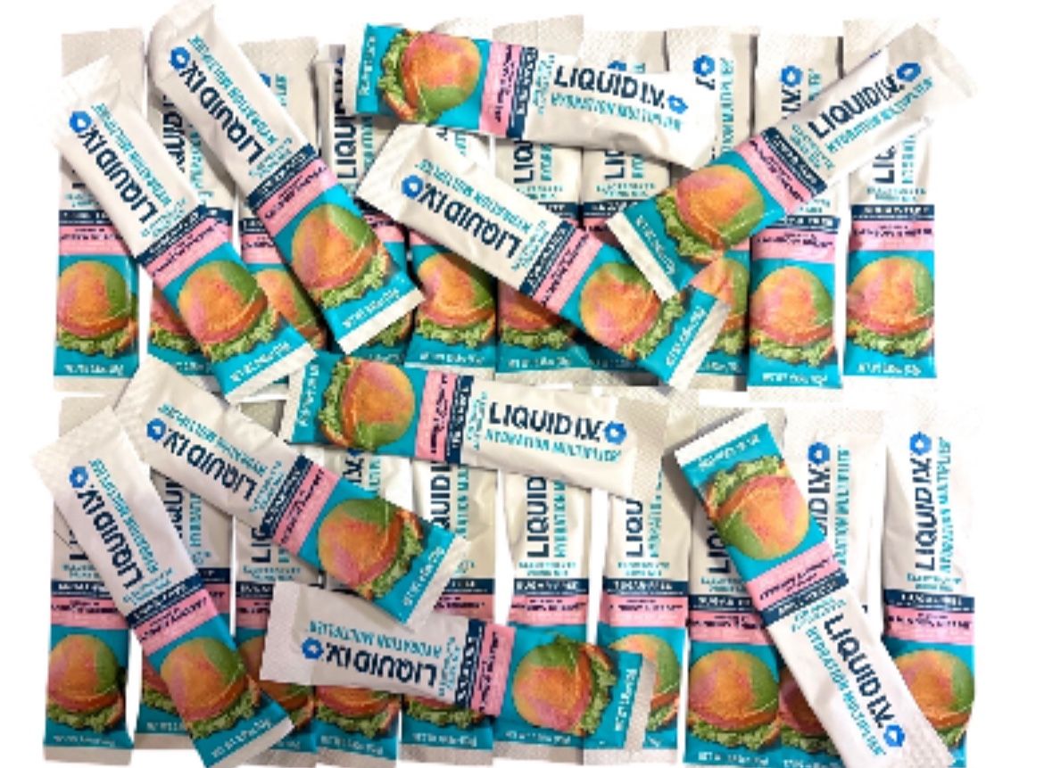 30 Liquid IV hydration multiplier, sugar-free rainbow sherbet, electrolyte drink mix