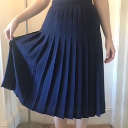 Pleated Long Blue Skirt