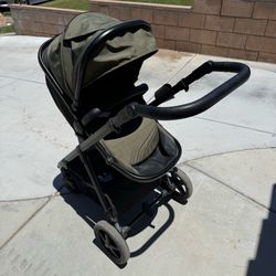 Mompush forest green stroller
