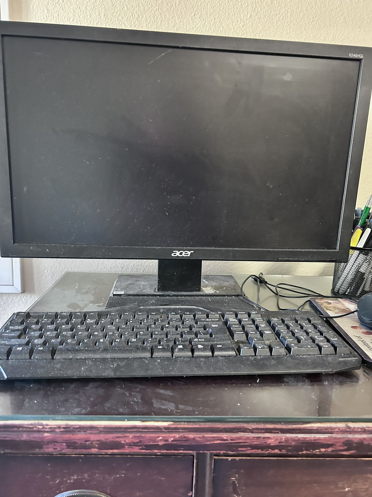 PC Monitor , Assorted Cables, Cell Phone Chargers and more