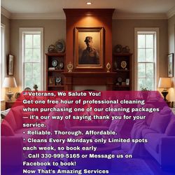 Serving Who Served Us ♥️🤍💙  FREE One Hour Professional Cleaning 