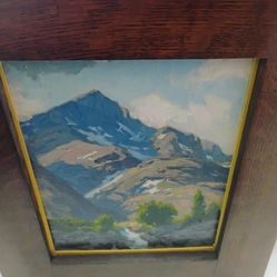 TAYLOR LYNDE (Montana, 1970-), " Snowy H."., Oil on canvas board, 8" x 10 in". Framed 12.5" x 16.5".