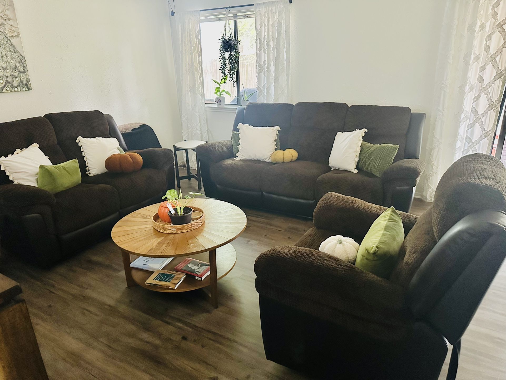 Brown Sofa Set - 3 Piece