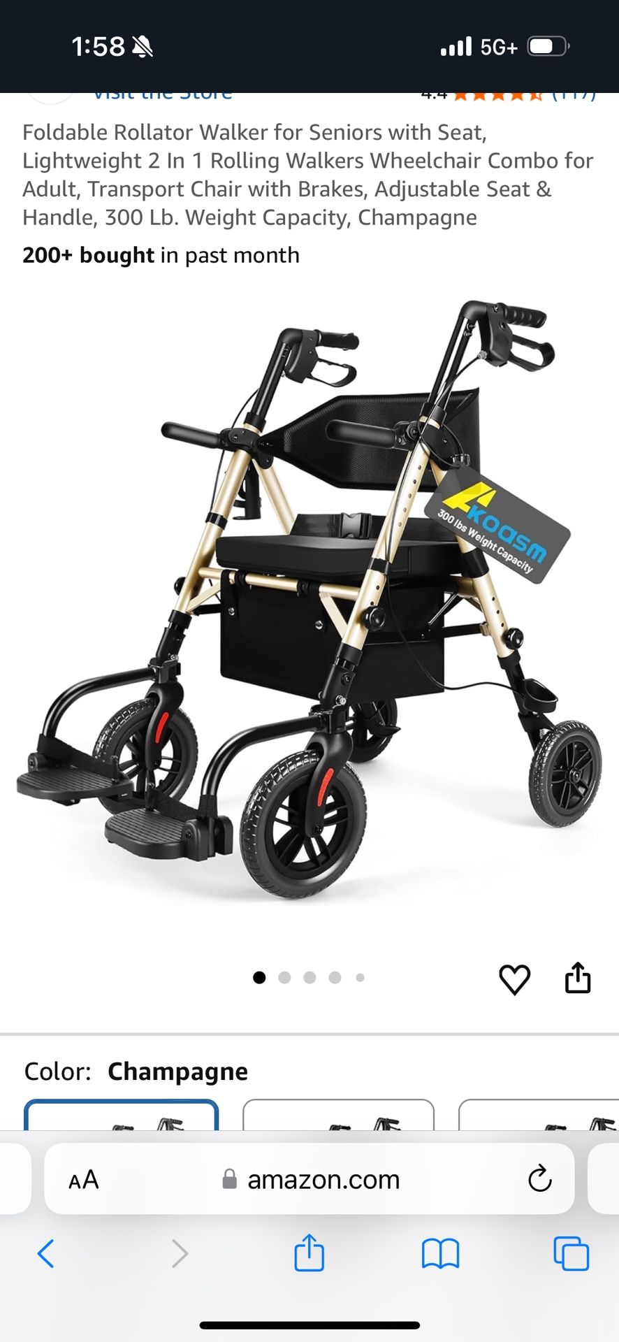 Rollator Walker with seat
