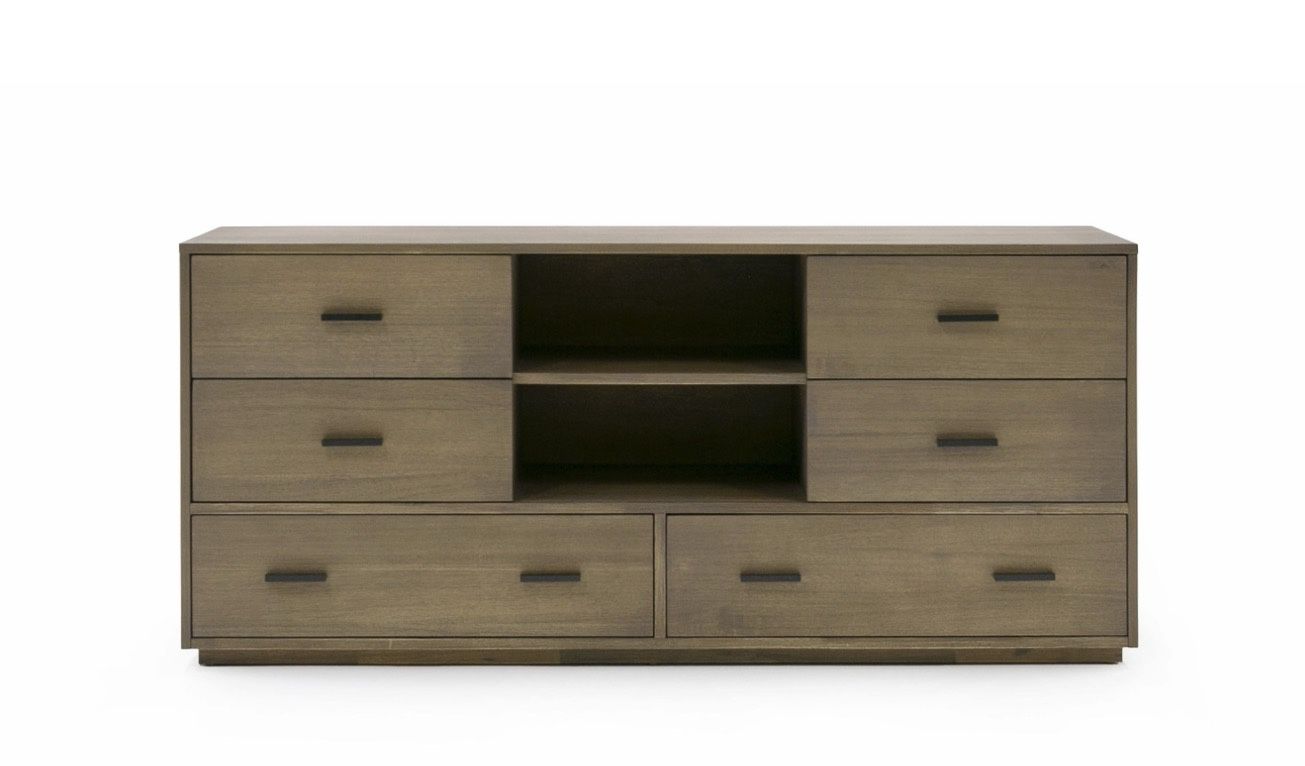 Modern 6-Drawer Wood Dresser / Media Console 
