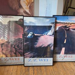 Set of 3 Z.Z. Wei Abstract Prints Wall Art Posters