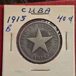1915 Patria Y Libertad 40 Centavos Silver Coin Lot B