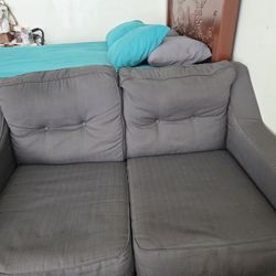 Gray section on sofa.